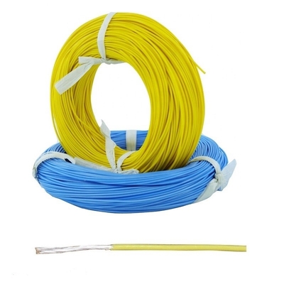 คุณภาพ  Yellow Color PTFE Insulated Wires 8 12 18 20 26 28 30 Awg PTFE Wire โรงงาน